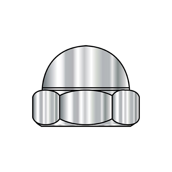 Low Crown Cap Nut, 5/16"-18, Stainless Steel, 0.385 in H, 500 PK