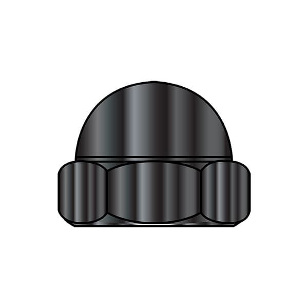 Low Crown Cap Nut, 5/16"-18, Steel, Zinc Plated, 0.385 in H, 1000 PK