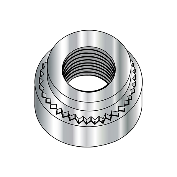 Self Clinching Lock Nut, 5/16"-18, 18-8 Stainless Steel, Not Graded, Plain, 1000 PK