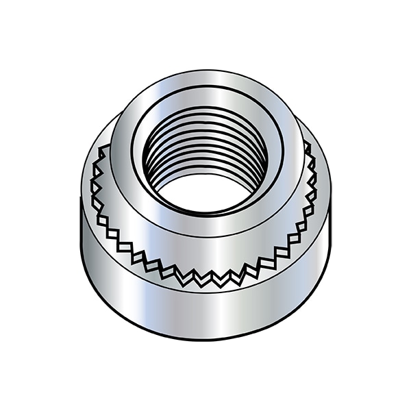 Self Clinching Lock Nut, 3/8"-16, Steel, Zinc Plated, 2000 PK