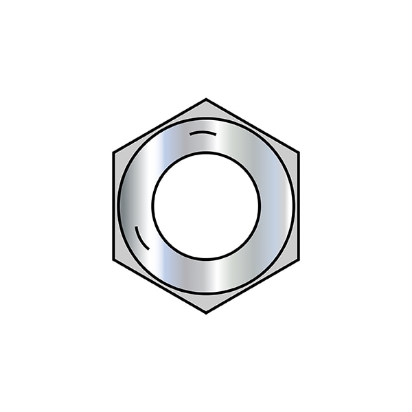 Hex Nut, 5/8"-18, Steel, Grade 5, Zinc Plated, 35/64 in Ht, 500 PK