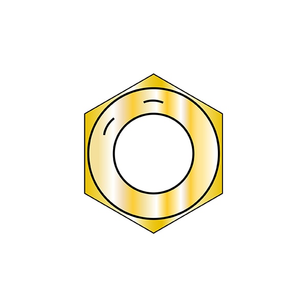 Hex Nut, 7/8"-9, Steel, Grade 8, Zinc Yellow, 3/4 in Ht, 200 PK