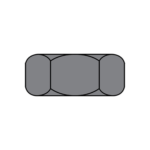 Hex Nut, 7/8"-9, Steel, Plain, 3/4 in Ht, 105 PK
