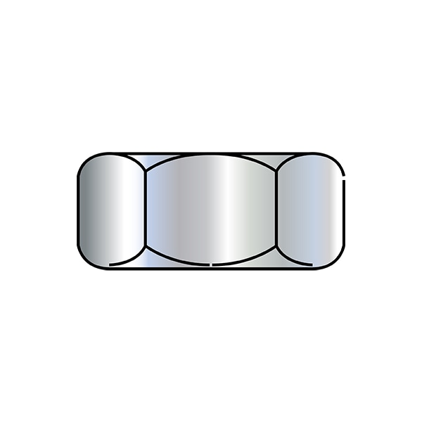 Hex Nut, 7/8"-9, Steel, Zinc Plated, 3/4 in Ht, 100 PK