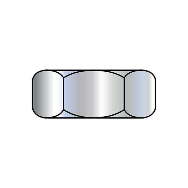 Heavy Jam Nut, 7/16"-14, Steel, Zinc Plated, 0.247 to 0.285 in Ht, 1600 PK