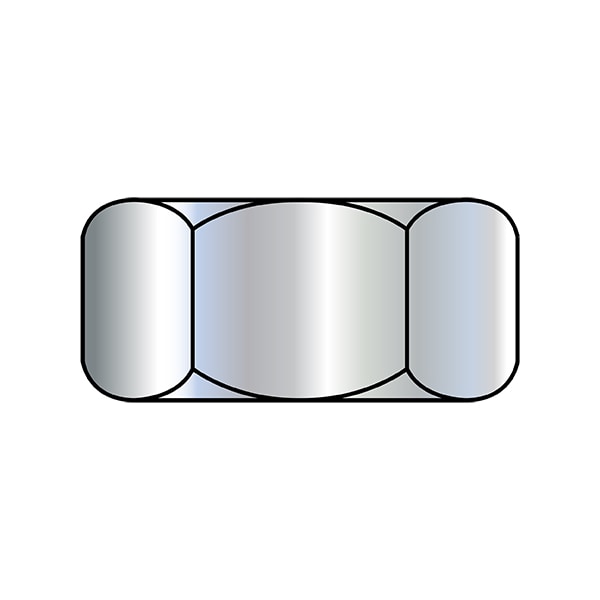 Hex Nut, 7/8"-9, Steel, Zinc Plated, 55/64 in Ht, 100 PK