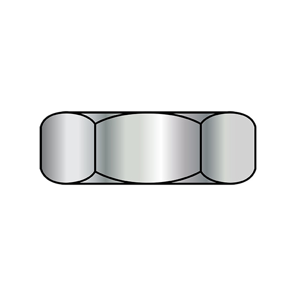 Machine Screw Nut, #8-32, Steel, Nickel Plated, 1/8 in Ht, 10000 PK