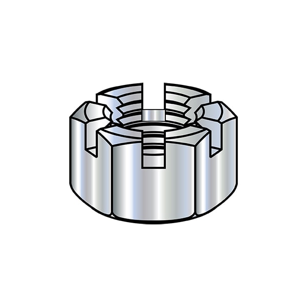 Hex Nut, 7/8"-9, Steel, Zinc Plated, 3/4 in Ht, 100 PK