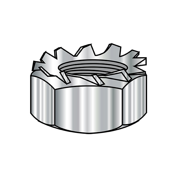 External Tooth K-Lock Lock Nut, 3/8"-16, 18-8 Stainless Steel, Not Graded, 0.32 in Ht, 500 PK