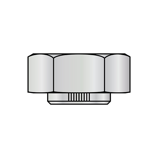 Lock Nut, 1-1/4"-7, Steel, Grade C, Wax, 0.698 in Ht, 15 PK