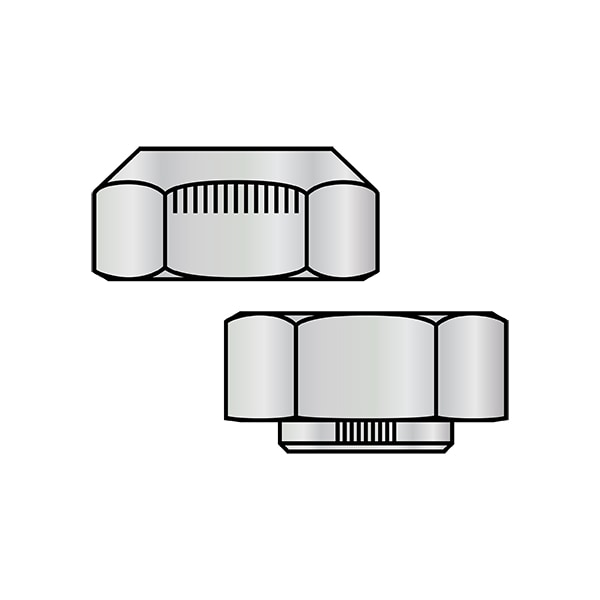 Lock Nut, 9/16"-12, Steel, Grade C, Wax, 0.286 in Ht, 300 PK