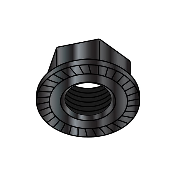 Lock Nut, 5/8"-11, Steel, Case Hardened, Black Oxide, 0.4 in Ht, 150 PK
