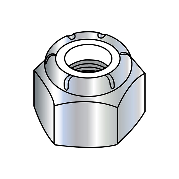 Lock Nut, 5/8"-11, Nylon, Zinc Plated, 0.593 in Ht, 100 PK