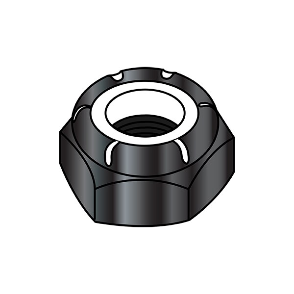 Nylon Insert Lock Nut, #2-56, Nylon, Black Zinc, 0.081 in Ht, 4000 PK