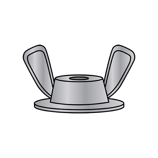 Wing Nut, #8-32, Zinc Alloy, 7/16 in Ht, 7/8 in Max Wing Span, 1000 PK
