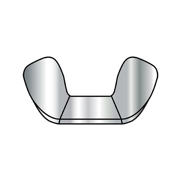 Wing Nut, 1/2"-13, Stainless Steel, 1 in Ht, 1.94 in Max Wing Span, 100 PK