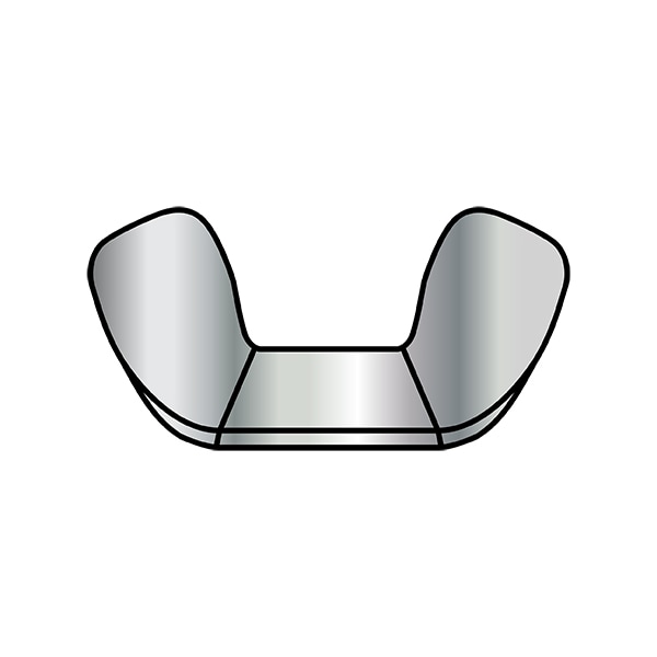 Wing Nut, 1/4"-20, Steel, 0.57 in Ht, 1.10 in Max Wing Span, 1500 PK