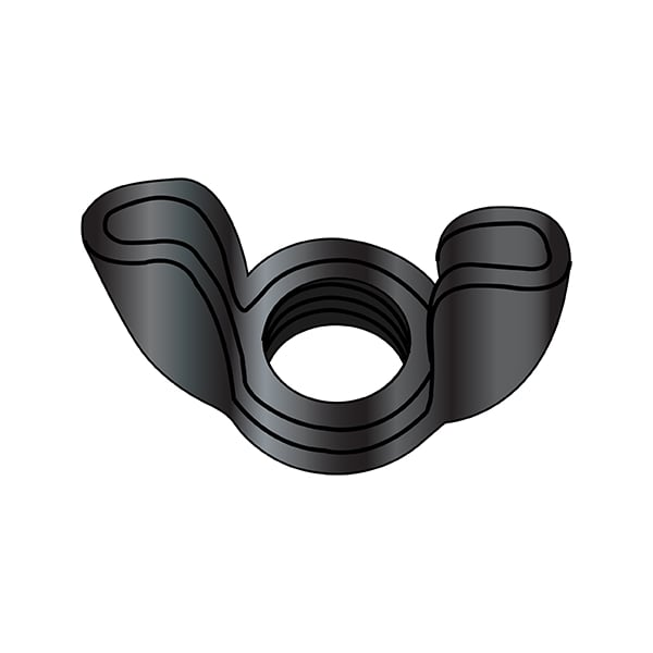 Wing Nut, #10-24, Steel, 0.47 in Ht, 0.91 in Max Wing Span, 2000 PK