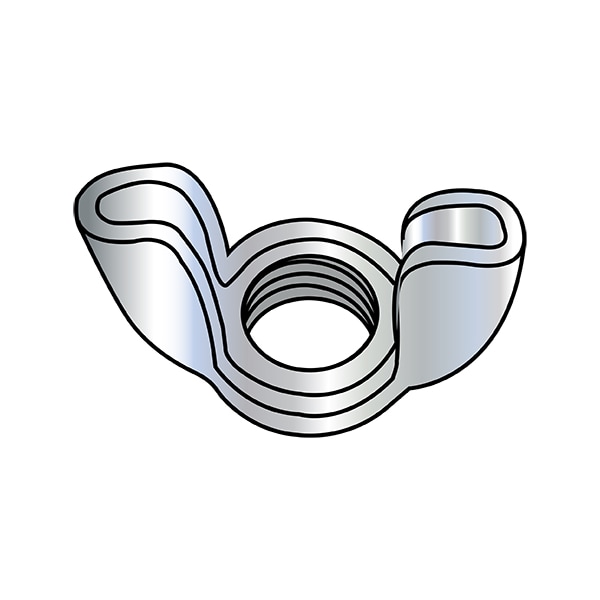 Wing Nut, 1/2"-13, Steel, 0.67 in Ht, 1.75 in Max Wing Span, 500 PK
