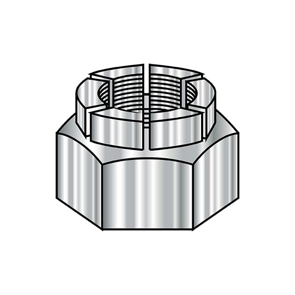 Lock Nut, 3/8"-24, 18-8 Stainless Steel, Not Graded, 125 PK