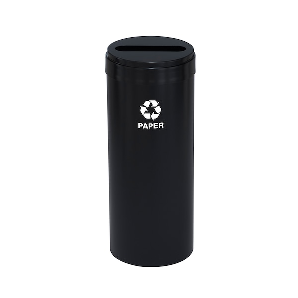 12 gal Round Recycling Bin, Satin Black