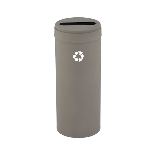 12 gal Round Recycling Bin, Nickel
