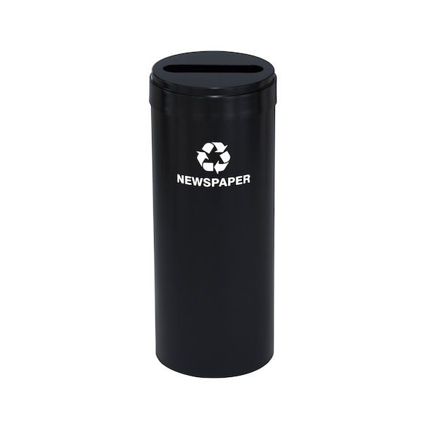 15 gal Round Recycling Bin, Satin Black