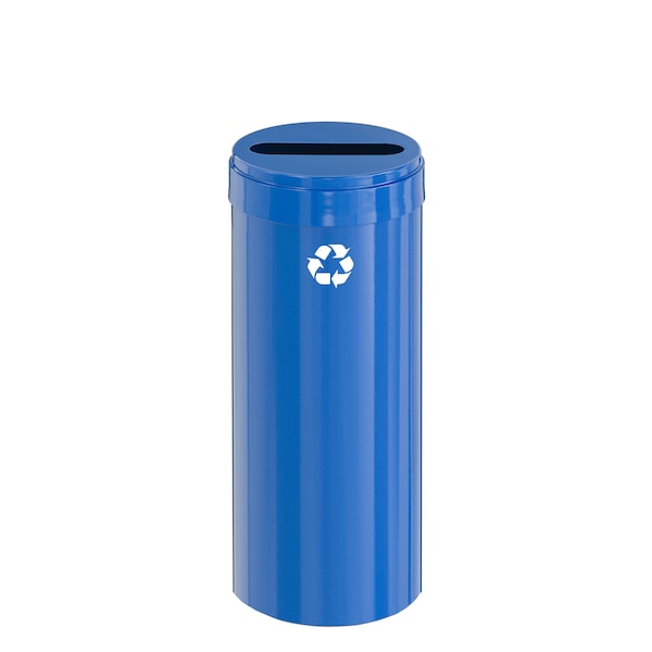 15 gal Round Recycling Bin, Blue