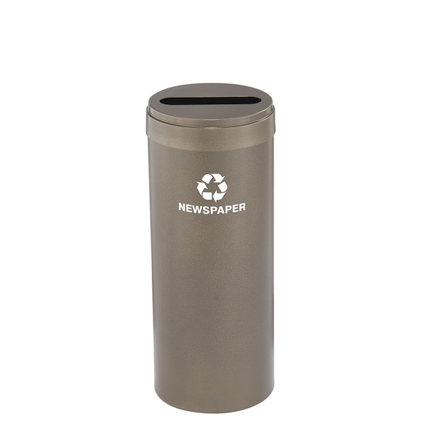 15 gal Round Recycling Bin, Bronze Vein