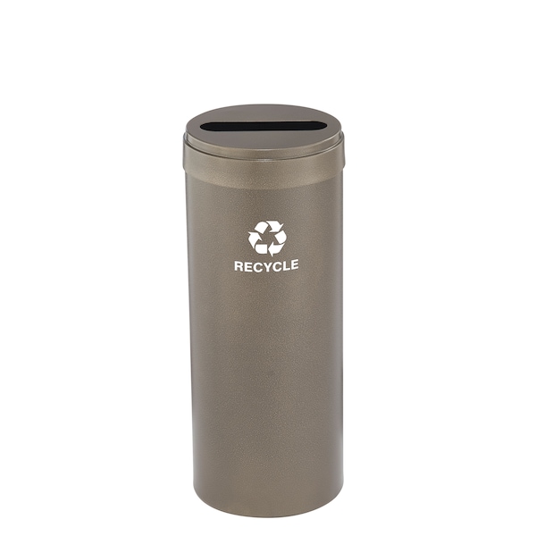 15 gal Round Recycling Bin, Bronze Vein
