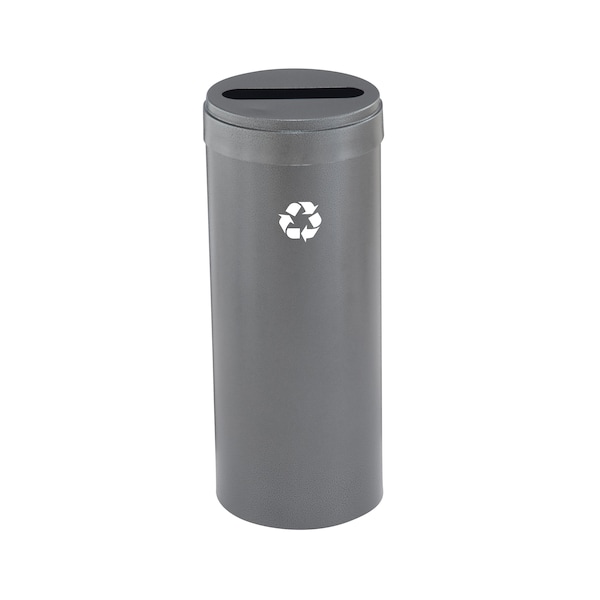 15 gal Round Recycling Bin, Silver Vein