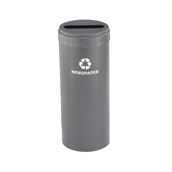 15 gal Round Recycling Bin, Silver Vein