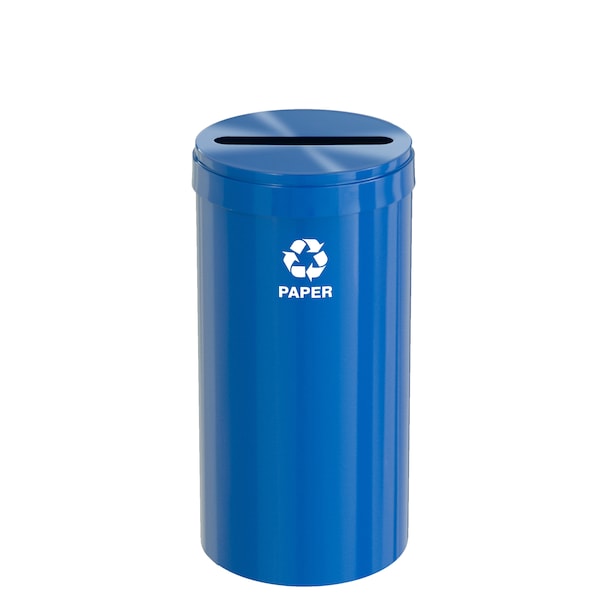 16 gal Round Recycling Bin, Blue