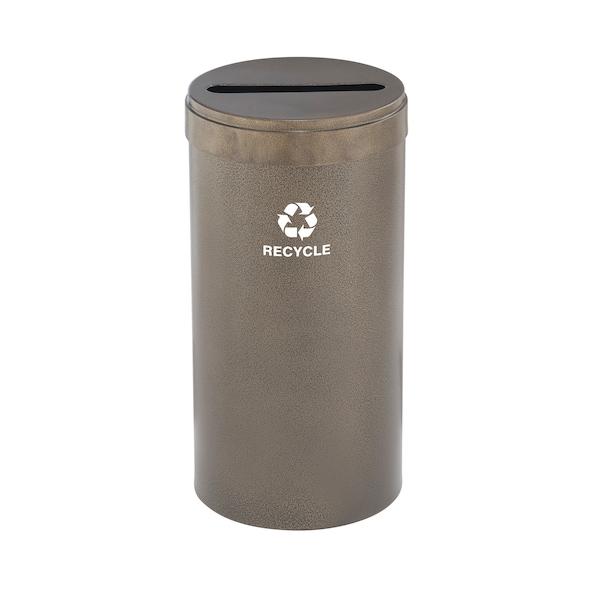 16 gal Round Recycling Bin, Bronze Vein