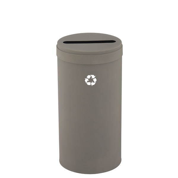 16 gal Round Recycling Bin, Nickel