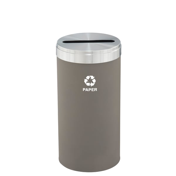16 gal Round Recycling Bin, Nickel/Satin Aluminum
