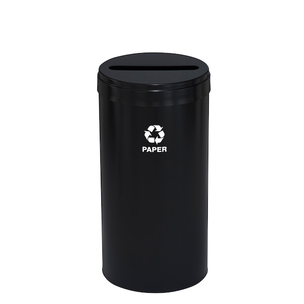 23 gal Round Recycling Bin, Satin Black