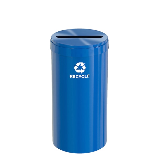 23 gal Round Recycling Bin, Blue