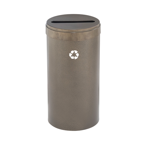 23 gal Round Recycling Bin, Bronze Vein