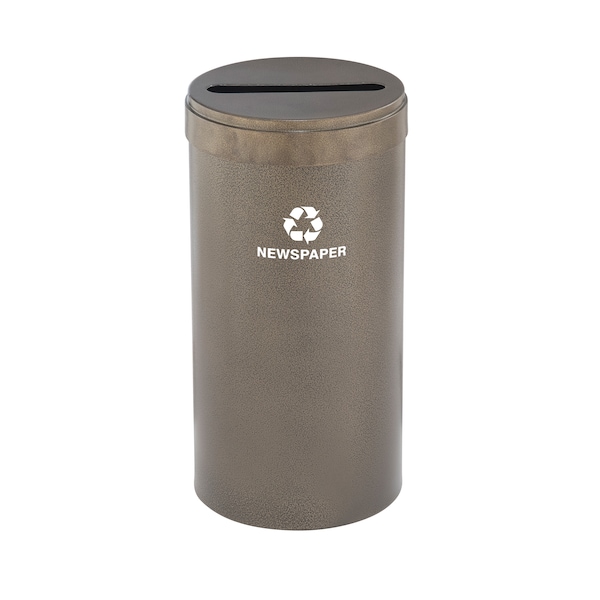 23 gal Round Recycling Bin, Bronze Vein