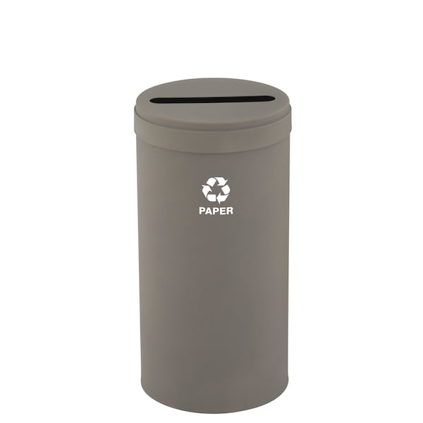 23 gal Round Recycling Bin, Nickel