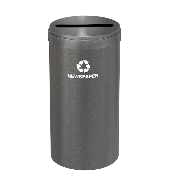 23 gal Round Recycling Bin, Silver Vein