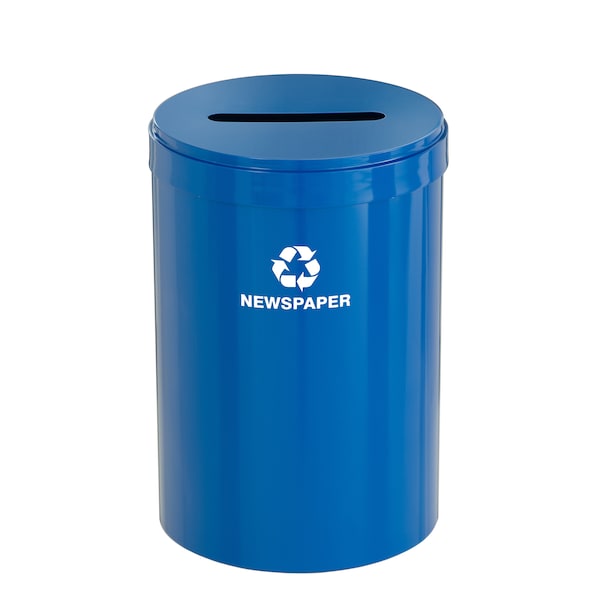 33 gal Round Recycling Bin, Blue