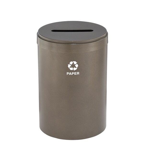 33 gal Round Recycling Bin, Bronze Vein