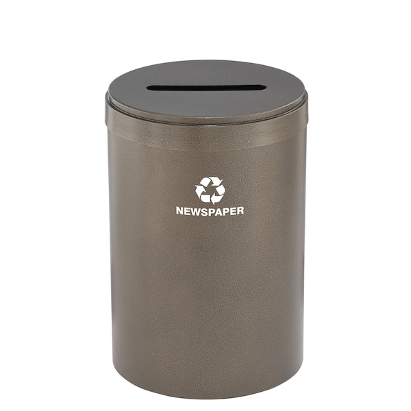 33 gal Round Recycling Bin, Bronze Vein