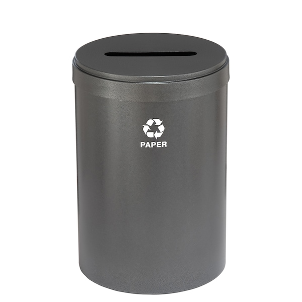 33 gal Round Recycling Bin, Silver Vein