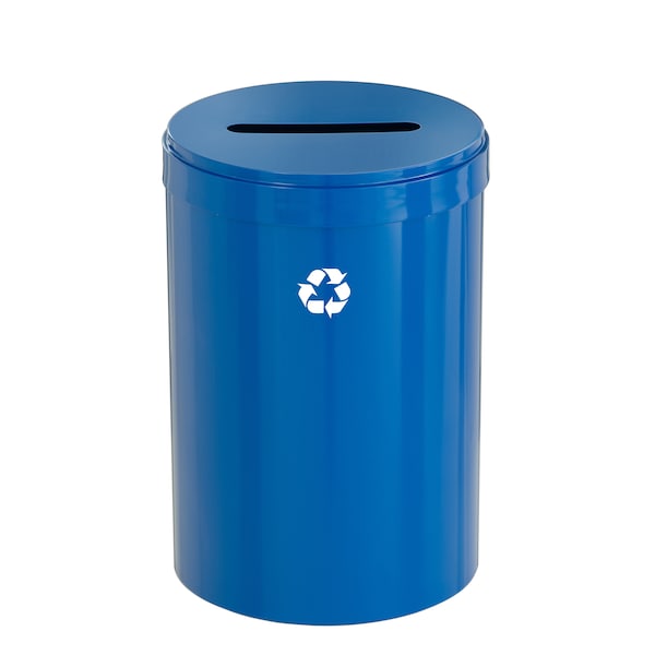41 gal Round Recycling Bin, Blue