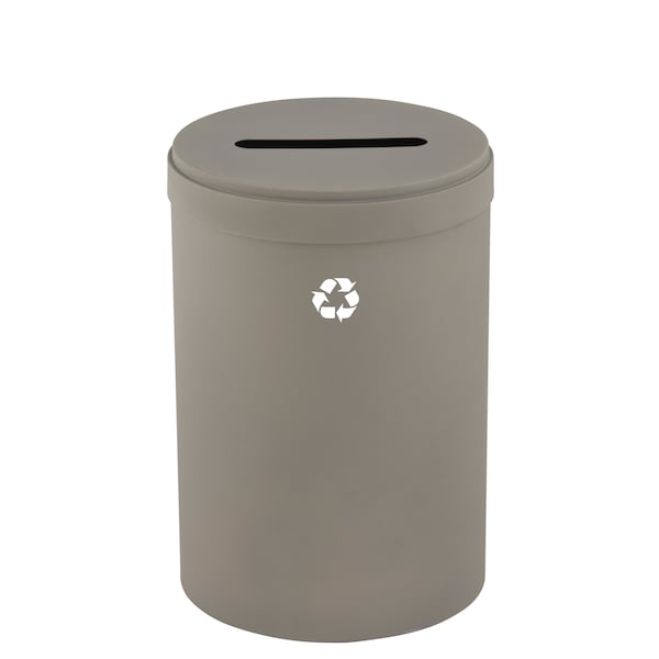 41 gal Round Recycling Bin, Nickel