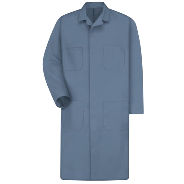Unisex Mens Post Blu Shop Coat 65/35 Twill, Cotton/Polyester, Snap, Blue, M