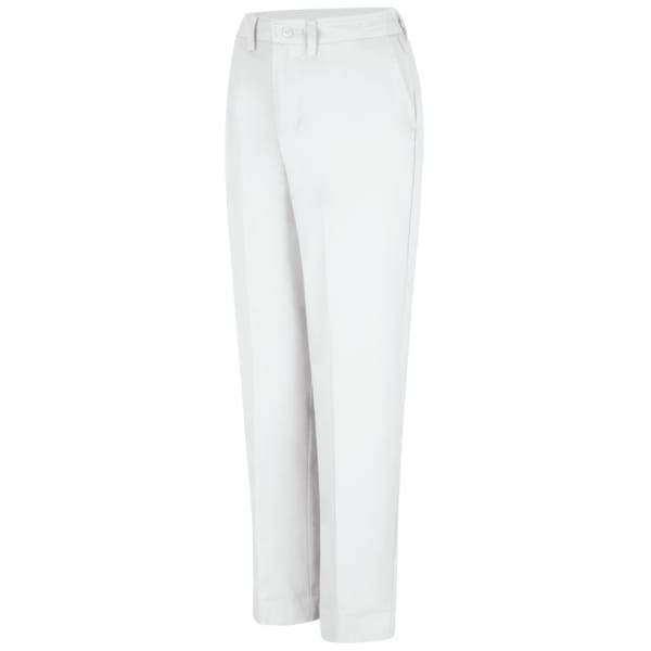 Women's Womens Pant W/Side Elastic, 18, White, Cotton/Polyester
